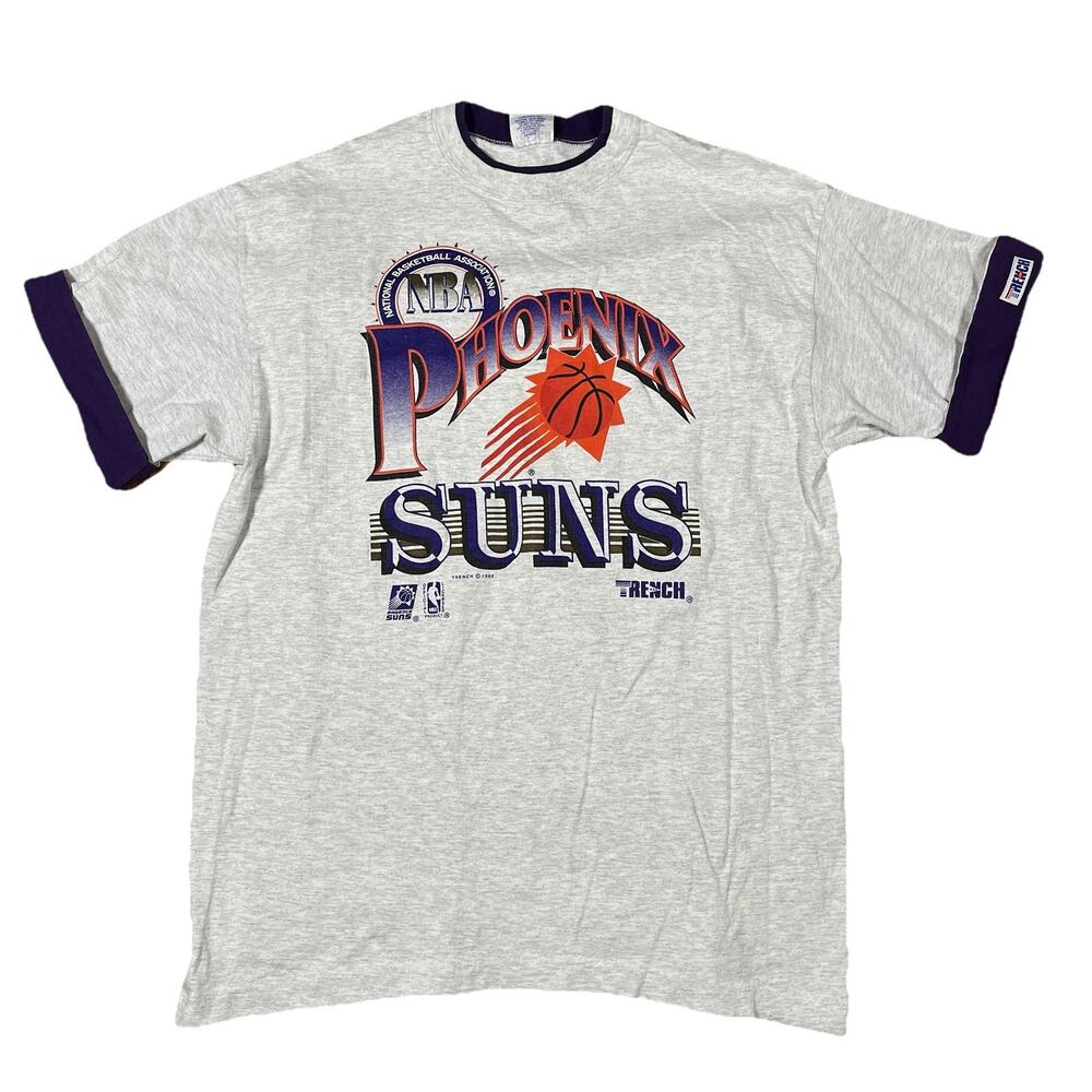 Vintage Phoenix Suns Mock Double Layer‎ XL Single Stitch T-Shirt Trench 1992 NBA
